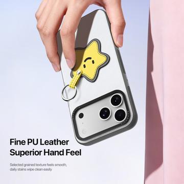 iPhone 17 Pro Max Dux Ducis Luvy cover med fingerring/håndrem - hvid / stjerne