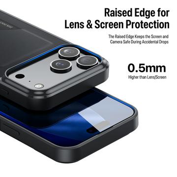 iPhone 17 Pro Max Dux Ducis Pocard Cover med kortholder - Sort