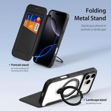 iPhone 17 Pro Max Dux Ducis Skin X Pro Magnetisk Flip Cover - Sort