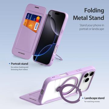 iPhone 17 Pro Max Dux Ducis Skin X Pro Magnetisk Flip Cover - Lilla