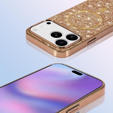 iPhone 17 Pro Max Galvaniseret glitter cover - MagSafe-kompatibel - Guld
