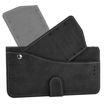 iPhone 17 Pro Max Elegant retro-pungetui med roterende kortholder - sort
