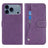 iPhone 17 Pro Max Elegant retro-pungetui med roterende kortholder - Lilla