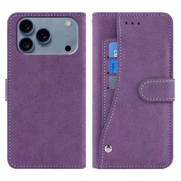 iPhone 17 Pro Max Elegant retro-pungetui med roterende kortholder - Lilla