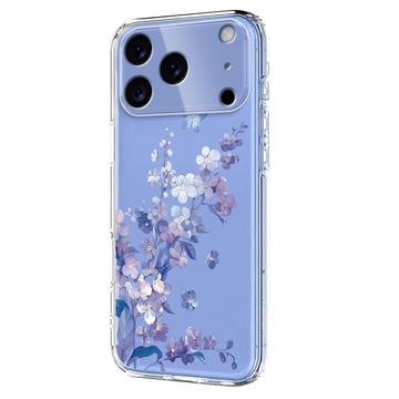 iPhone 17 Pro Max TPU-cover med blomstermønster - Lilla