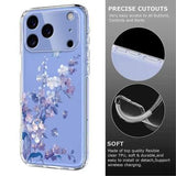 iPhone 17 Pro Max TPU-cover med blomstermønster - Lilla