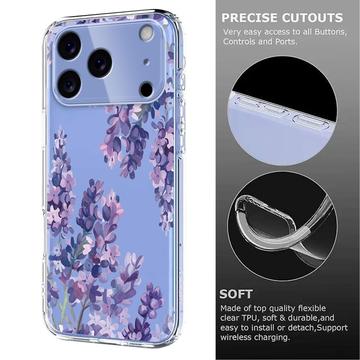 iPhone 17 Pro Max TPU-cover med blomstermønster - Blåregn