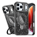 iPhone 17 Pro Max Glitter Hybrid cover med kickstand - MagSafe-kompatibel - Sort