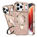iPhone 17 Pro Max Glitter Hybrid cover med kickstand - MagSafe-kompatibel - Ørkenguld