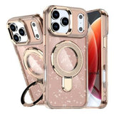 iPhone 17 Pro Max Glitter Hybrid cover med kickstand - MagSafe-kompatibel - Ørkenguld