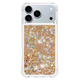 iPhone 17 Pro Max Glitter Quicksand TPU Cover - Guldhjerter