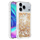iPhone 17 Pro Max Glitter Quicksand TPU Cover - Guldhjerter