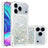 iPhone 17 Pro Max Glitter Quicksand TPU Cover - Sølvhjerter