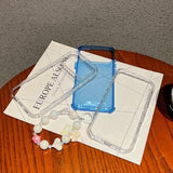 iPhone 17 Pro Max Glitter stødsikkert hybrid cover med håndledsrem - Blå