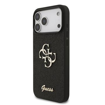 iPhone 17 Pro Max Guess Fixed Glitter 4G Metal Logo Cover - Sort