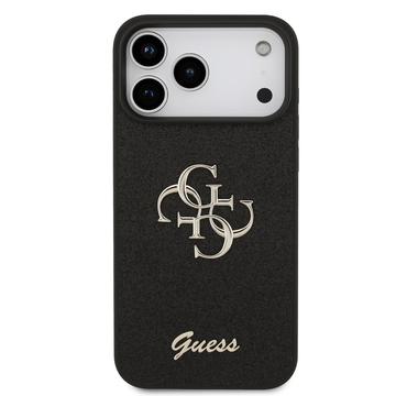 iPhone 17 Pro Max Guess Fixed Glitter 4G Metal Logo Cover - Sort
