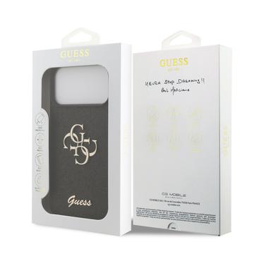 iPhone 17 Pro Max Guess Fixed Glitter 4G Metal Logo Cover - Sort