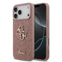 iPhone 17 Pro Max Guess Fixed Glitter 4G Metal Logo Cover - Pink