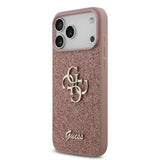iPhone 17 Pro Max Guess Fixed Glitter 4G Metal Logo Cover - Pink