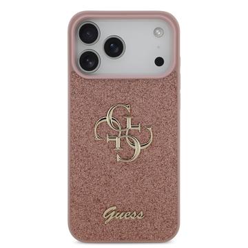 iPhone 17 Pro Max Guess Fixed Glitter 4G Metal Logo Cover - Pink