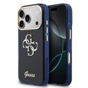 iPhone 17 Pro Max Guess IML 4G Script Metal Logo Cover - Blå