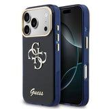iPhone 17 Pro Max Guess IML 4G Script Metal Logo Cover - Blå