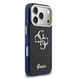 iPhone 17 Pro Max Guess IML 4G Script Metal Logo Cover - Blå