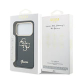 iPhone 17 Pro Max Guess IML 4G Script Metal Logo Cover - Blå
