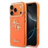 iPhone 17 Pro Max Guess IML 4G Script Metal Logo Cover - Orange