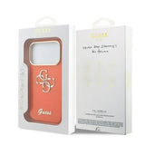 iPhone 17 Pro Max Guess IML 4G Script Metal Logo Cover - Orange
