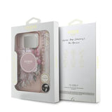 iPhone 17 Pro Max Guess IML Flowers cover med perlerem - Pink