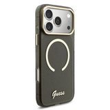 iPhone 17 Pro Max Guess IML Glitter Script Rem Cover - MagSafe-kompatibel - Sort