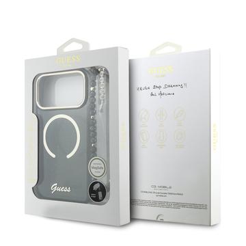 iPhone 17 Pro Max Guess IML Glitter Script Rem Cover - MagSafe-kompatibel - Sort