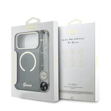iPhone 17 Pro Max Guess IML Glitter Script Rem Cover - MagSafe-kompatibel - Sort