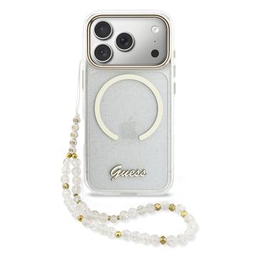 iPhone 17 Pro Max Guess IML Glitter Script Rem Cover - MagSafe-kompatibel - Gennemsigtig