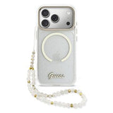 iPhone 17 Pro Max Guess IML Glitter Script Rem Cover - MagSafe-kompatibel - Gennemsigtig