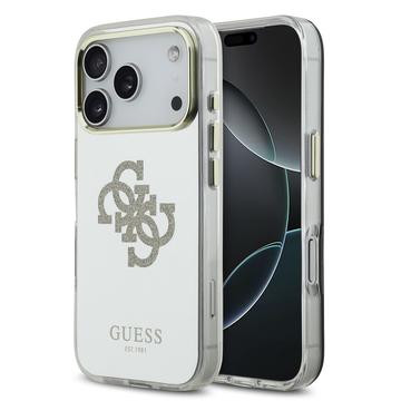 iPhone 17 Pro Max Guess Mirror 4G Glitter Logo Hybrid Cover - MagSafe-kompatibel - Guld