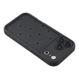 iPhone 17 Pro Max stødsikkert TPU-cover med hjertemønster og forhøjede kanter - sort