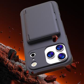 iPhone 17 Pro Max Hybrid Cover med Spejl og Kortholder - Sort