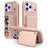 iPhone 17 Pro Max Hybrid Cover med Spejl og Kortholder - Pink