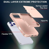 iPhone 17 Pro Max Hybrid Cover med Spejl og Kortholder - Pink