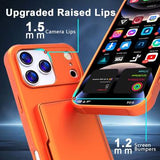 iPhone 17 Pro Max Hybrid Cover med Spejl og Kortholder - Orange