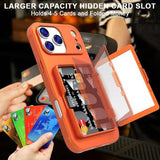 iPhone 17 Pro Max Hybrid Cover med Spejl og Kortholder - Orange
