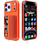 iPhone 17 Pro Max Hybrid Cover med Spejl og Kortholder - Orange