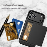 iPhone 17 Pro Max Hybrid Cover med Glidende Kortslot - Sort