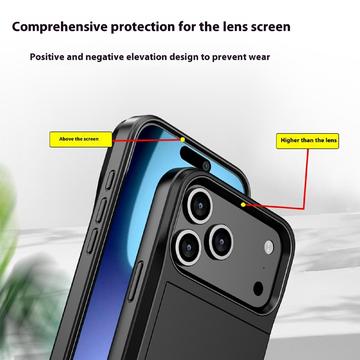 iPhone 17 Pro Max Hybrid Cover med Glidende Kortslot - Mørkeblå