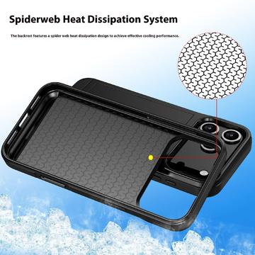 iPhone 17 Pro Max Hybrid Cover med Glidende Kortslot - Mørkeblå