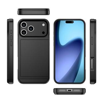 iPhone 17 Pro Max Hybrid Cover med Glidende Kortslot - Mørkeblå