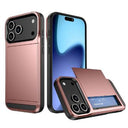 iPhone 17 Pro Max Hybrid Cover med Glidende Kortslot - Rødguld