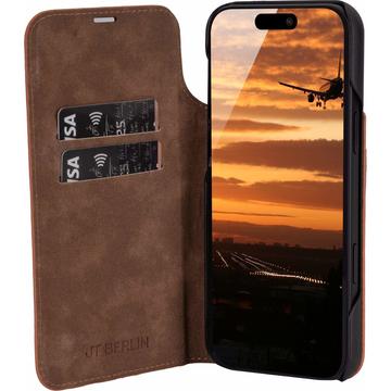 iPhone 17 Pro Max JT Berlin BookCase Tegel Flip Lædercover - Cognac